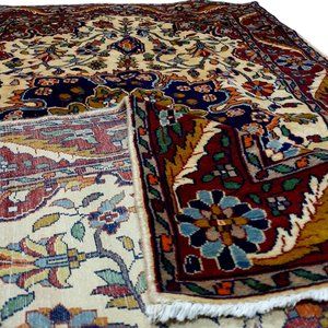 Handmade Used Red Blue 6x4 Hand knotted Pakistani Rug 414 KPSI 100% Wool Pile
